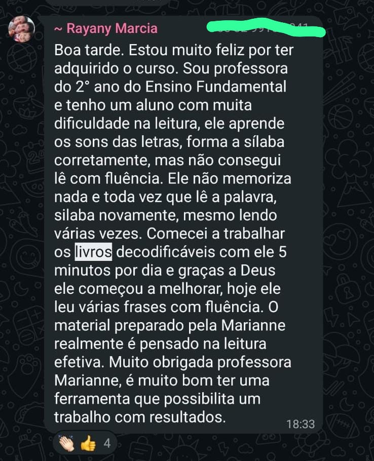 Depoimento de professora, captura de conversa 2